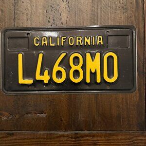 California License Plate - Black